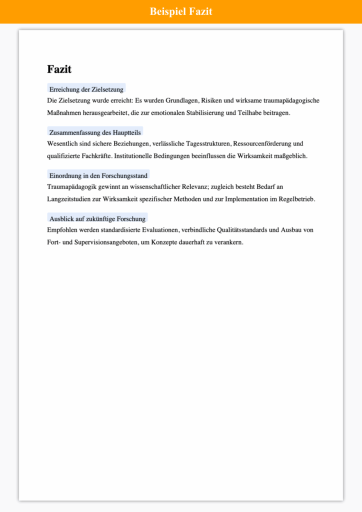 Fazit soziale arbeit